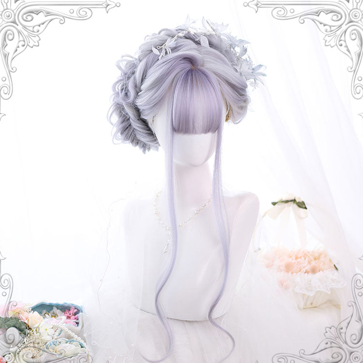 Long Wavy Lolita Wig - Light Purple Bleached And Dyed, Purple, Sweet Style - main product image