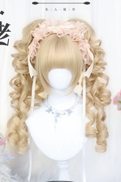 Long Wavy Lolita Wig - Light Yellow Roman Curl, Yellow, Sweet Style - main product image