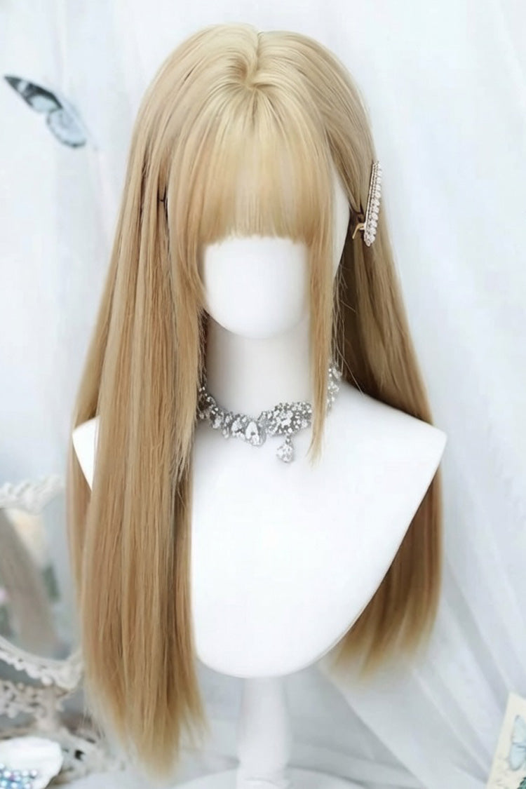 Long Wavy Lolita Wig - Milk Tea Gold, Gold, Sweet Style - Daily and Convention Styling - additional product view 2