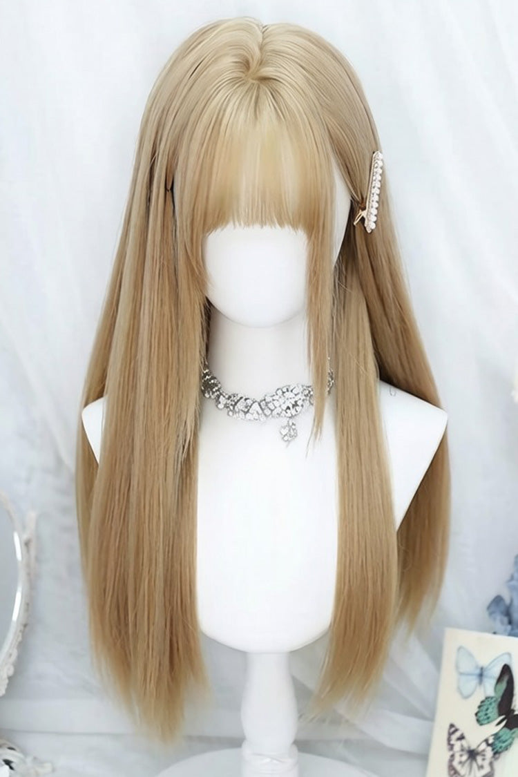 Long Wavy Lolita Wig - Milk Tea Gold, Gold, Sweet Style - Daily and Convention Styling - main product image