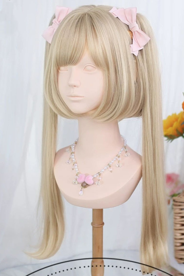 Long Wavy Lolita Wig - Milk Tea Gold, Gold, Sweet Style - Lolita Coordinate Hair - additional product view 2