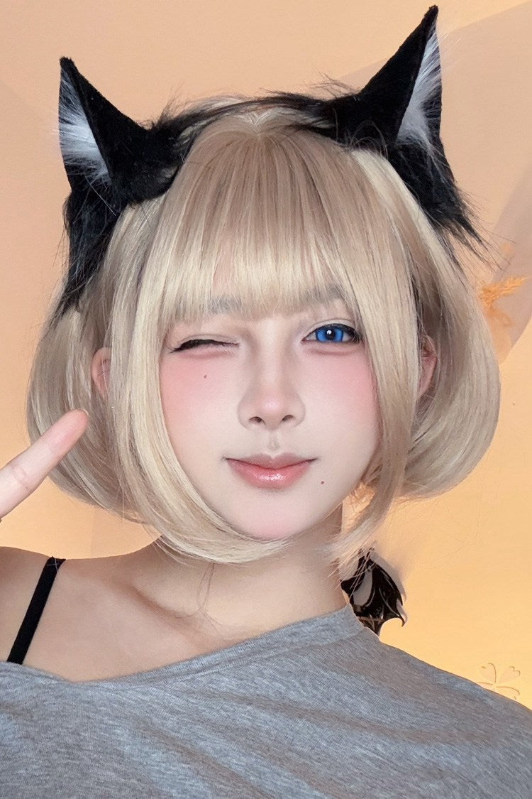 Long Wavy Lolita Wig - Milk Tea Gold, Gold, Sweet Style - Lolita Coordinate Hair - additional product view 4