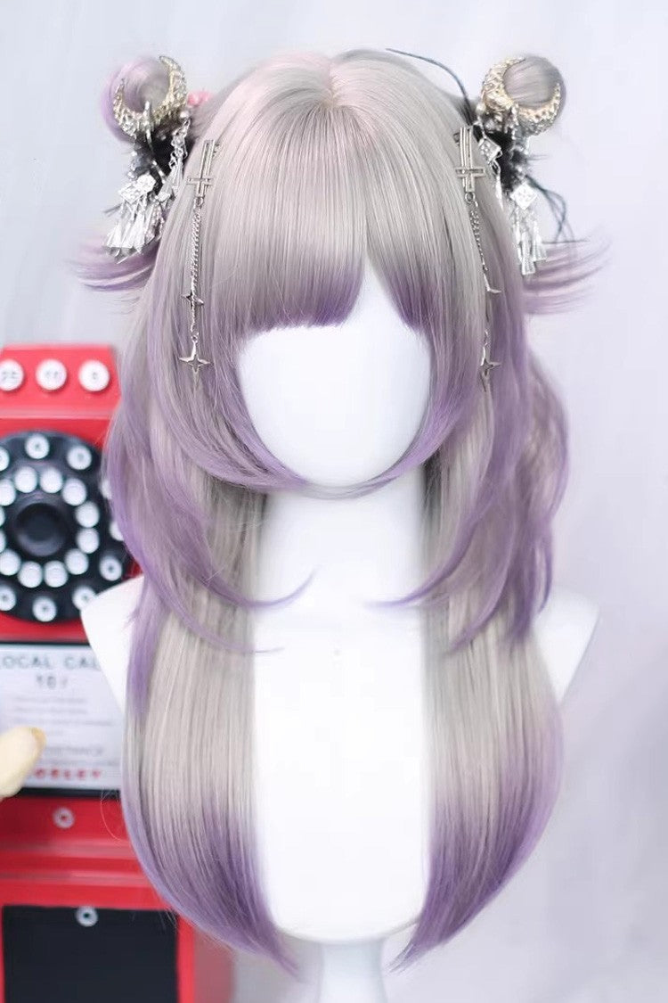Long Wavy Lolita Wig - Misty Silver Purple Ombre, 2 Colors, Sweet Style - additional product view 2