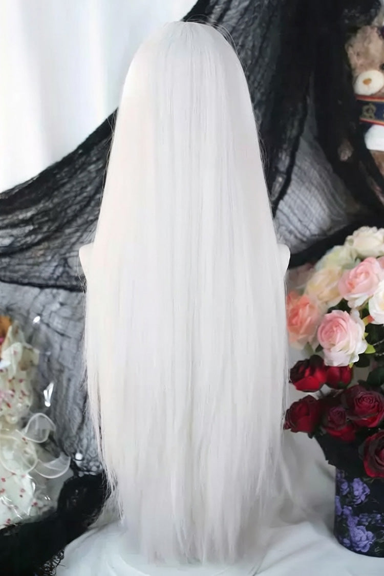 Long Wavy Lolita Wig - Moonlight White Full Bangs, White, Sweet Style - additional product view 3