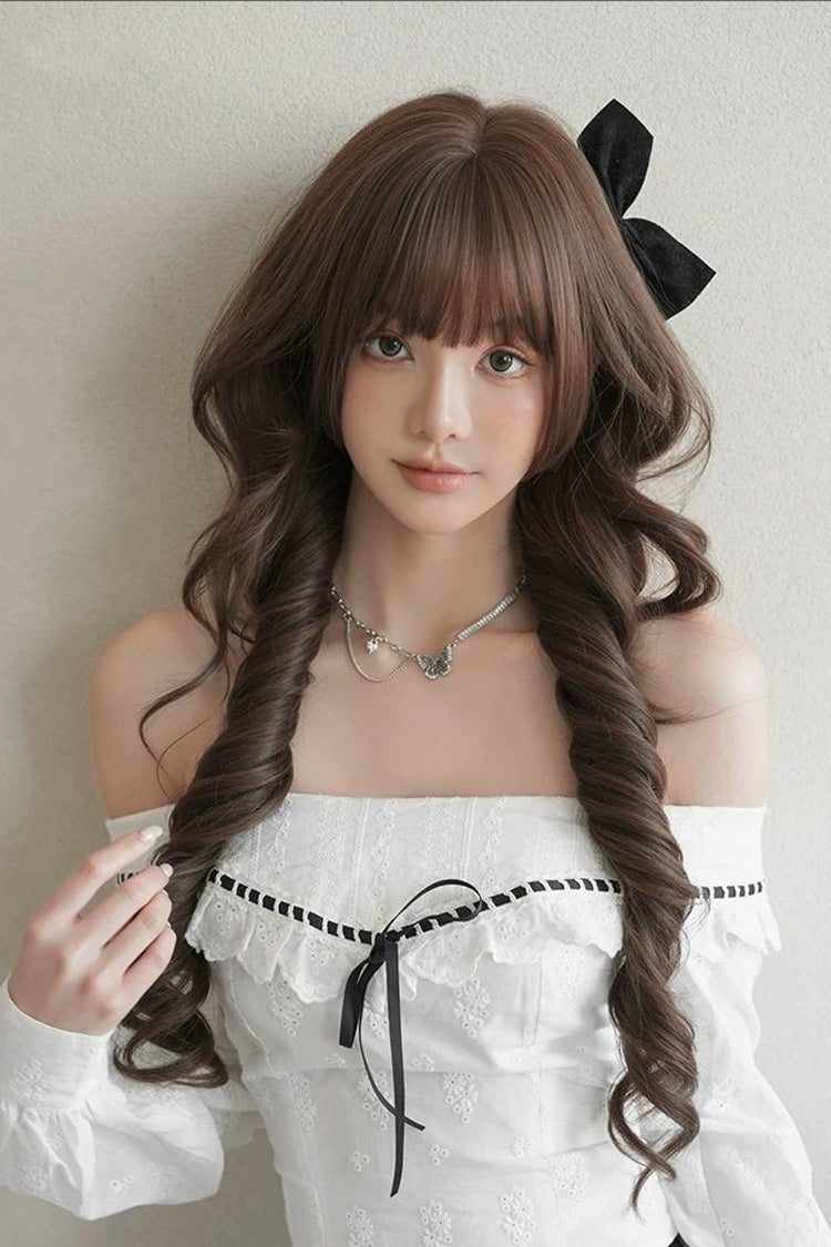 Long Wavy Lolita Wig - Morandi Tea Brown Jk Princess, Brown, Sweet Style - additional product view 2