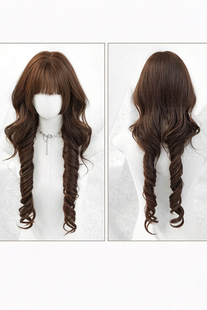 Long Wavy Lolita Wig - Morandi Tea Brown Jk Princess, Brown, Sweet Style - additional product view 5