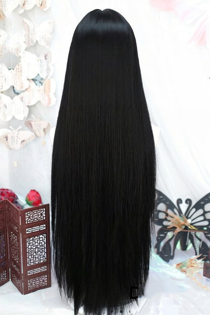 Long Wavy Lolita Wig - Natural Black Phoenix Tail Style, Black, Sweet Style - additional product view 3