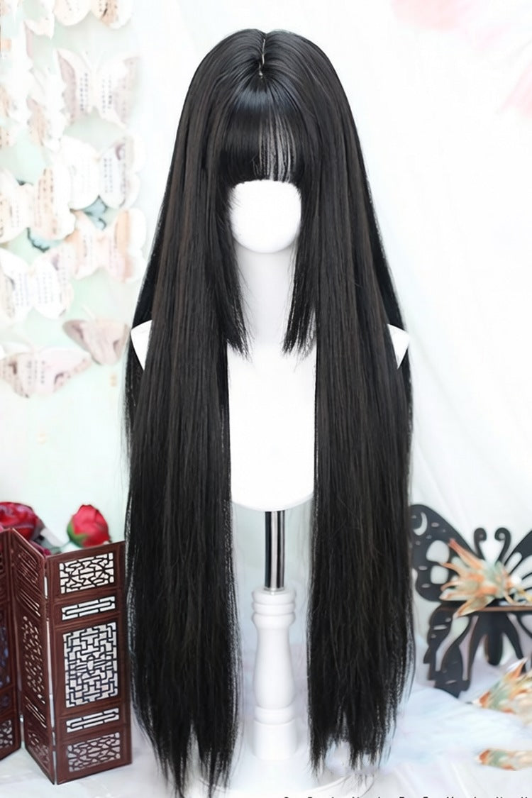 Long Wavy Lolita Wig - Natural Black Phoenix Tail Style, Black, Sweet Style - main product image