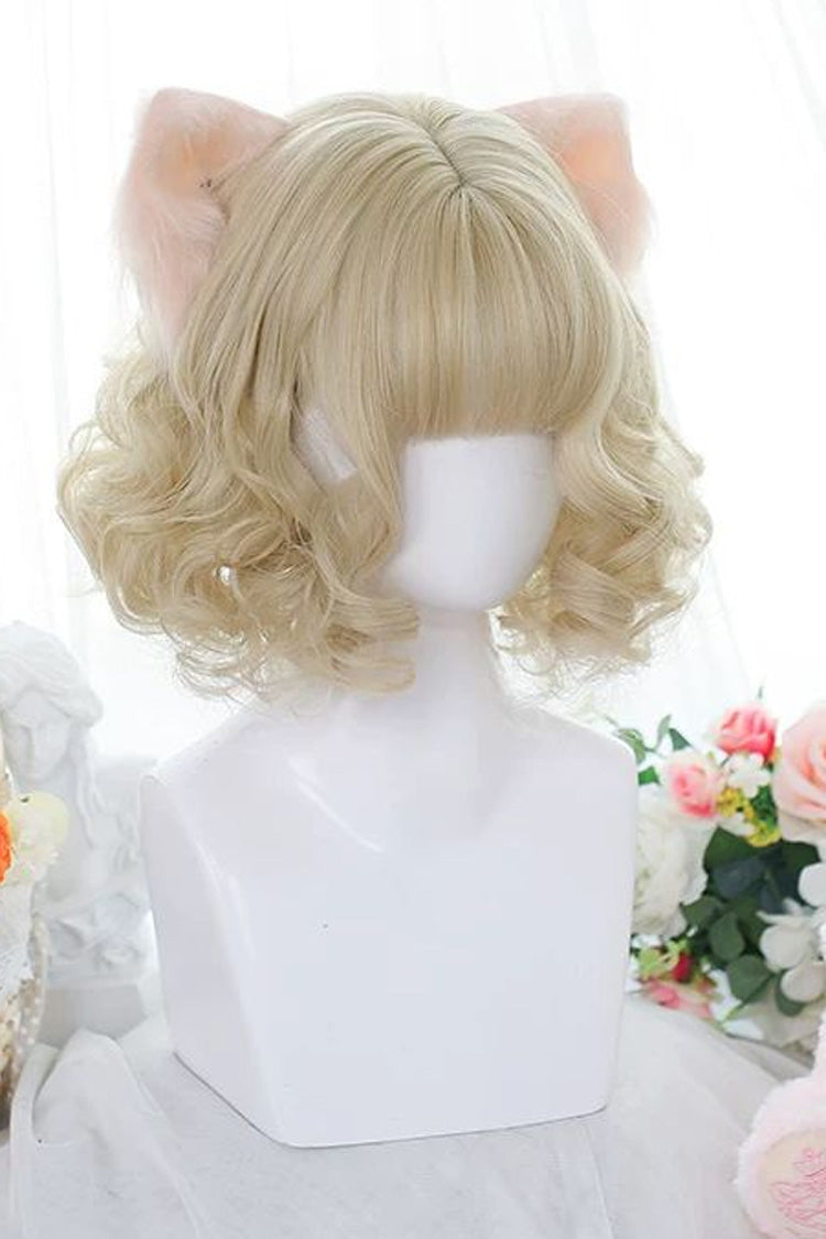 Long Wavy Lolita Wig - Natural Small Curls, 3 Colors, Sweet Style - One-Size Bleached-Walnut-Brown option