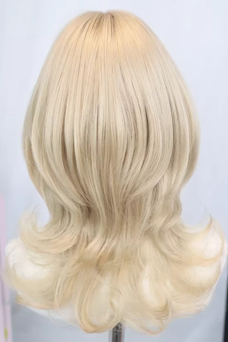 Long Wavy Lolita Wig - Outward Curl Light Wispy Bangs, 2 Colors, Sweet Style - additional product view 3