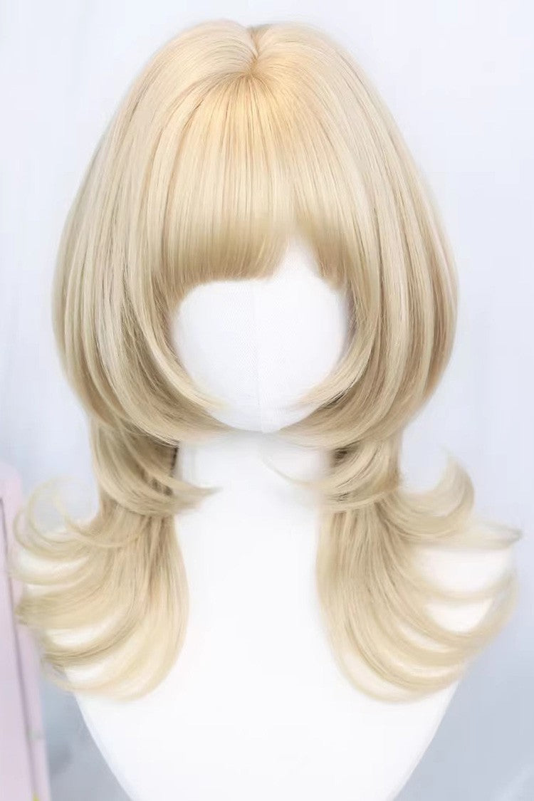 Long Wavy Lolita Wig - Outward Curl Light Wispy Bangs, 2 Colors, Sweet Style - main product image