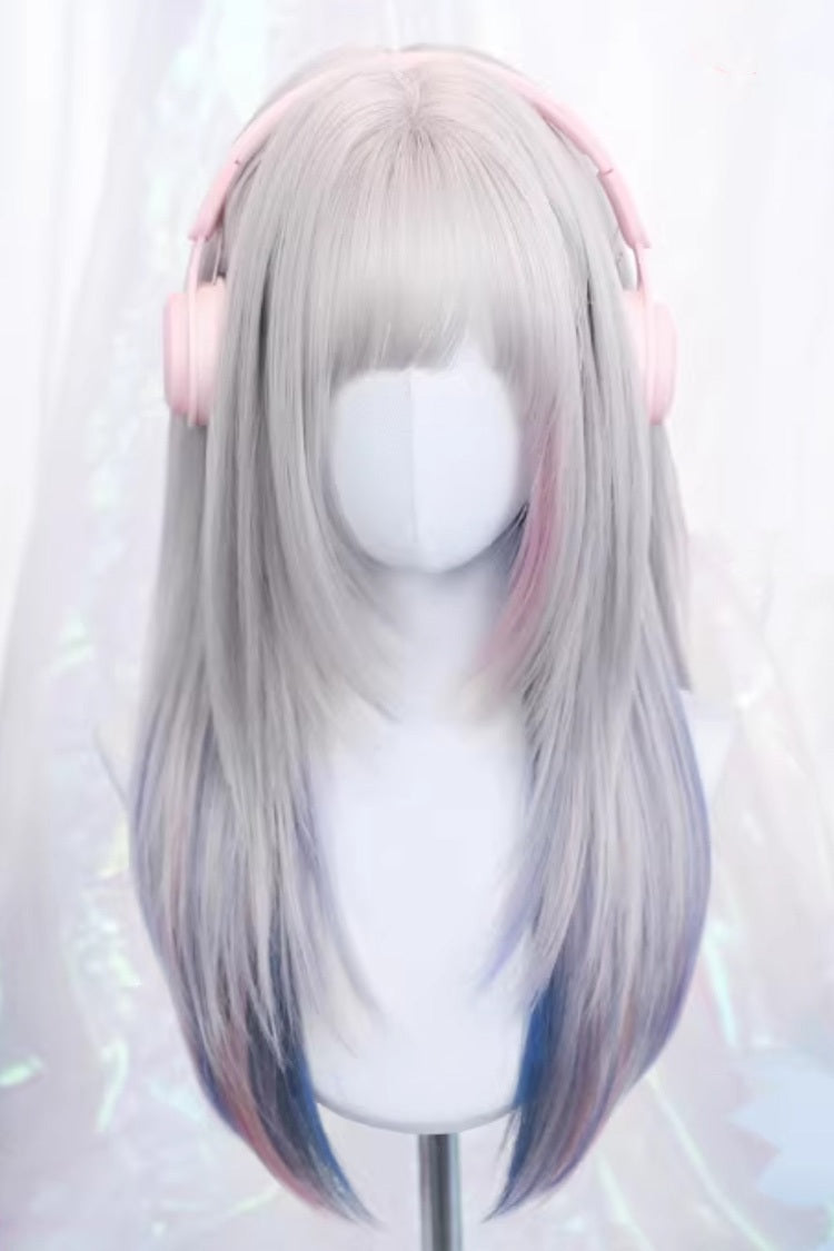 Long Wavy Lolita Wig - Pastel Silver Gray Pink Blue, 4 Colors, Sweet Style - main product image