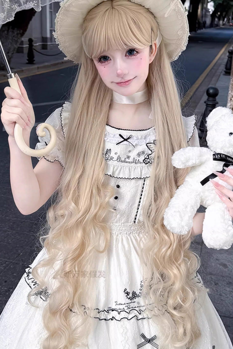 Long Wavy Lolita Wig - Pearl Beige Hanayome, Beige, Sweet Style - additional product view 2