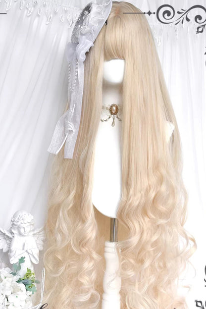 Long Wavy Lolita Wig - Pearl Beige Hanayome, Beige, Sweet Style - additional product view 3
