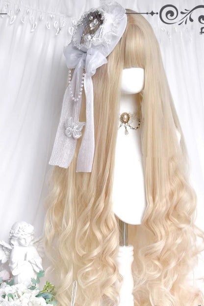 Long Wavy Lolita Wig - Pearl Beige Hanayome, Beige, Sweet Style - additional product view 4