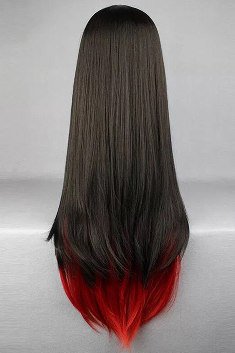 Long Wavy Lolita Wig - Red/black Mixed Color, 2 Colors, Gothic Style - additional product view 3