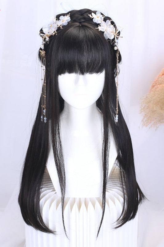 Long Wavy Lolita Wig - Retro Natural Ancient Full, 2 Colors, Chinese-Inspired Style - main product image