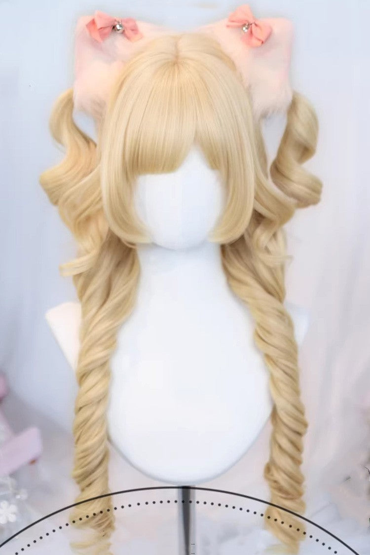 Long Wavy Lolita Wig - Ringlet Curls, 3 Colors, Sweet Style - Lolita Coordinate Hair - One-Size Light-Gold option