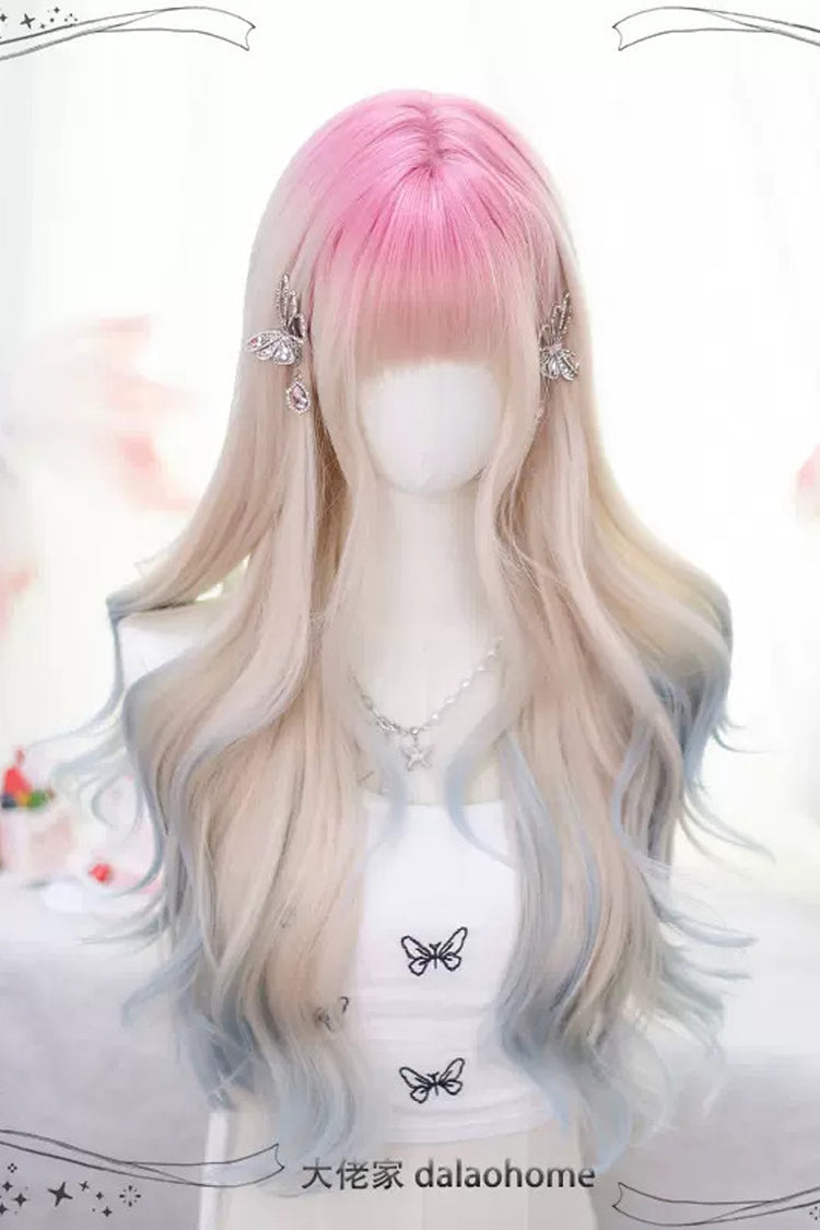 Long Wavy Lolita Wig - Secondary Gradient Multi-color, Multi-Color, Sweet Style - additional product view 3