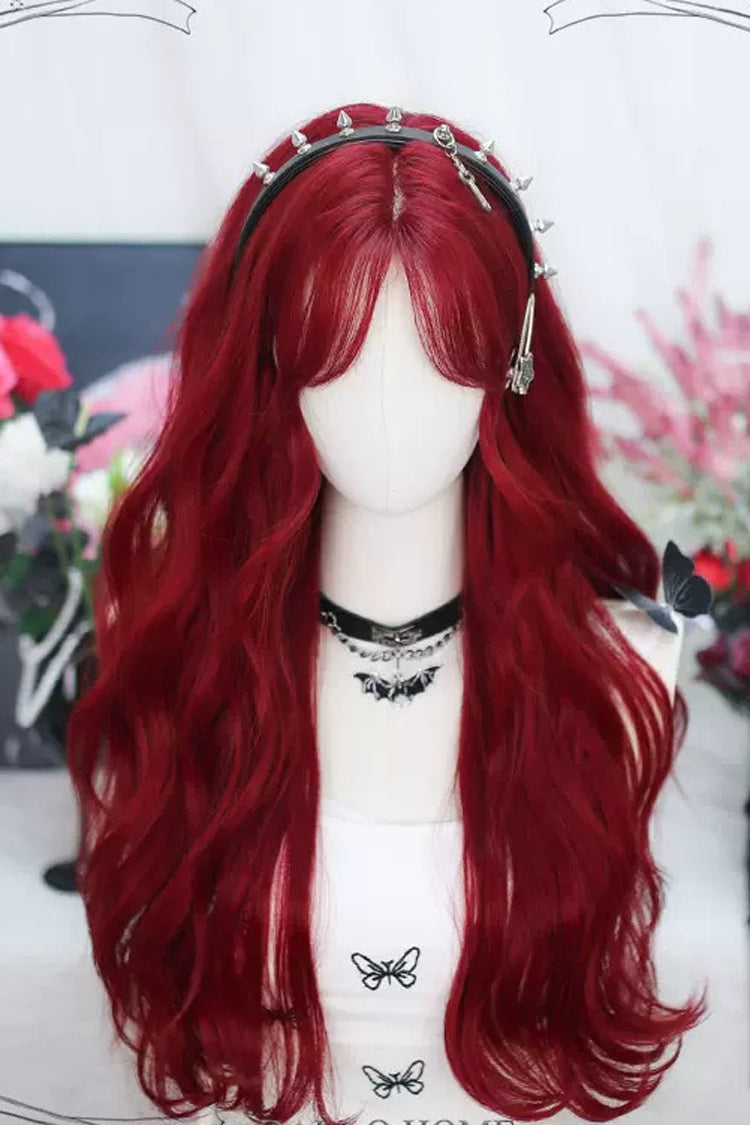 Long Wavy Lolita Wig - Secondary, Red, Sweet Style - Kawaii Outfit Wig - main product image