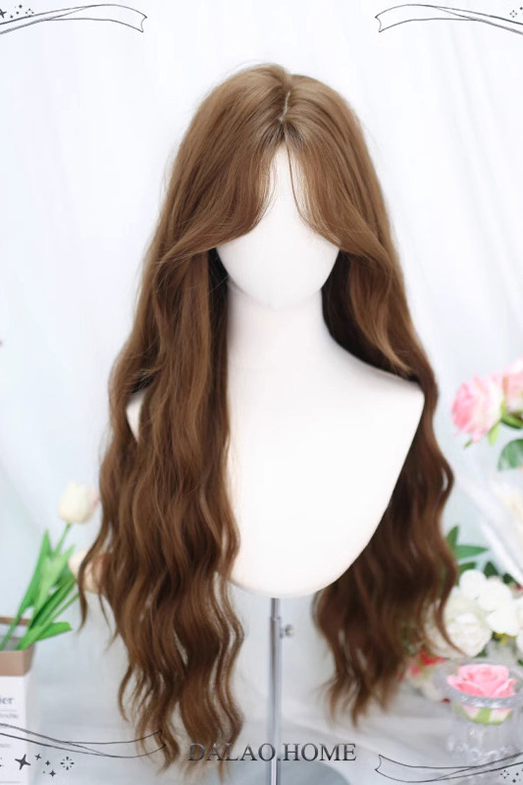 Long Wavy Lolita Wig - Secondary Water Wave Eight, Brown, Sweet Style - additional product view 3