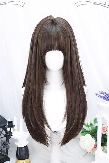 Long Wavy Lolita Wig - Straight Style, Brown, Sweet Style - Kawaii Outfit Wig - main product image