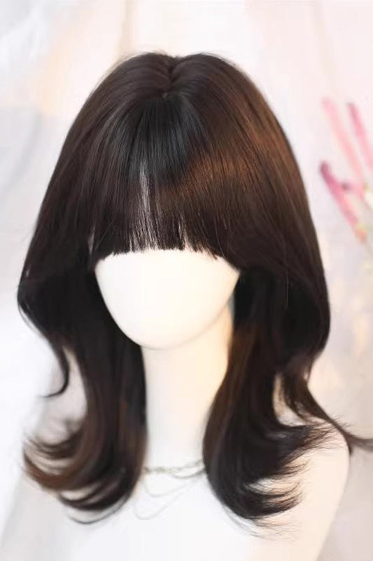 Long Wavy Lolita Wig - Tea Brown Outward Curled Ends, 2 Colors, Sweet Style - additional product view 2