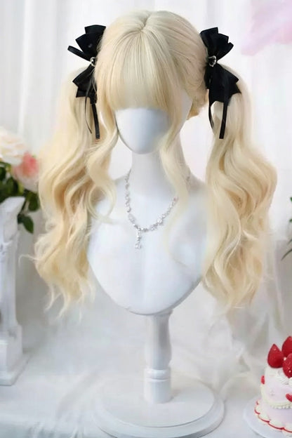 Long Wavy Lolita Wig - Walnut Gold Japanese-style Soft, Gold, Sweet Style - additional product view 2