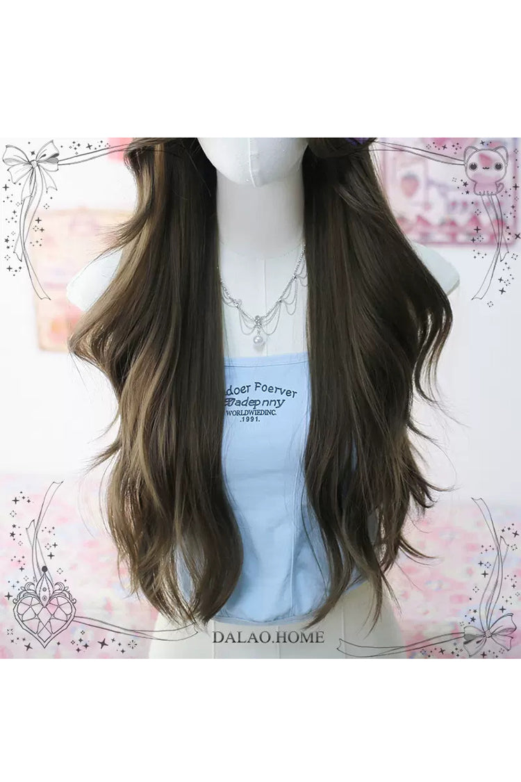 Long Wavy Lolita Wig - Wavy Curly, Brown, Sweet Style - Daily and Convention Styling - additional product view 4