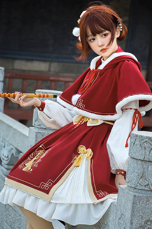 One-Piece Lolita Dress - Chinese New Year Golden Crane, 2 Colors, Sweet Style, Printed - additional product view 5