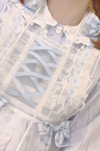 One-Piece Lolita Dress - Lapel Collar Bowknot Love, 2 Colors, Long Sleeves, Sweet Style - additional product view 3