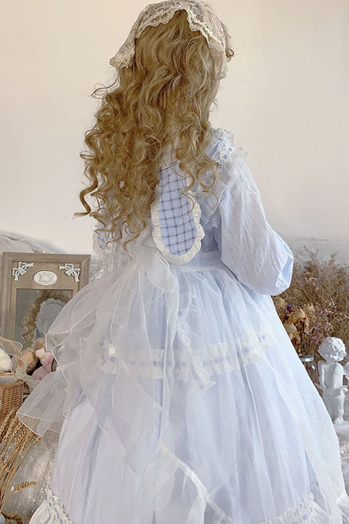 One-Piece Lolita Dress - Lapel Collar Bowknot Love, 2 Colors, Long Sleeves, Sweet Style - additional product view 5