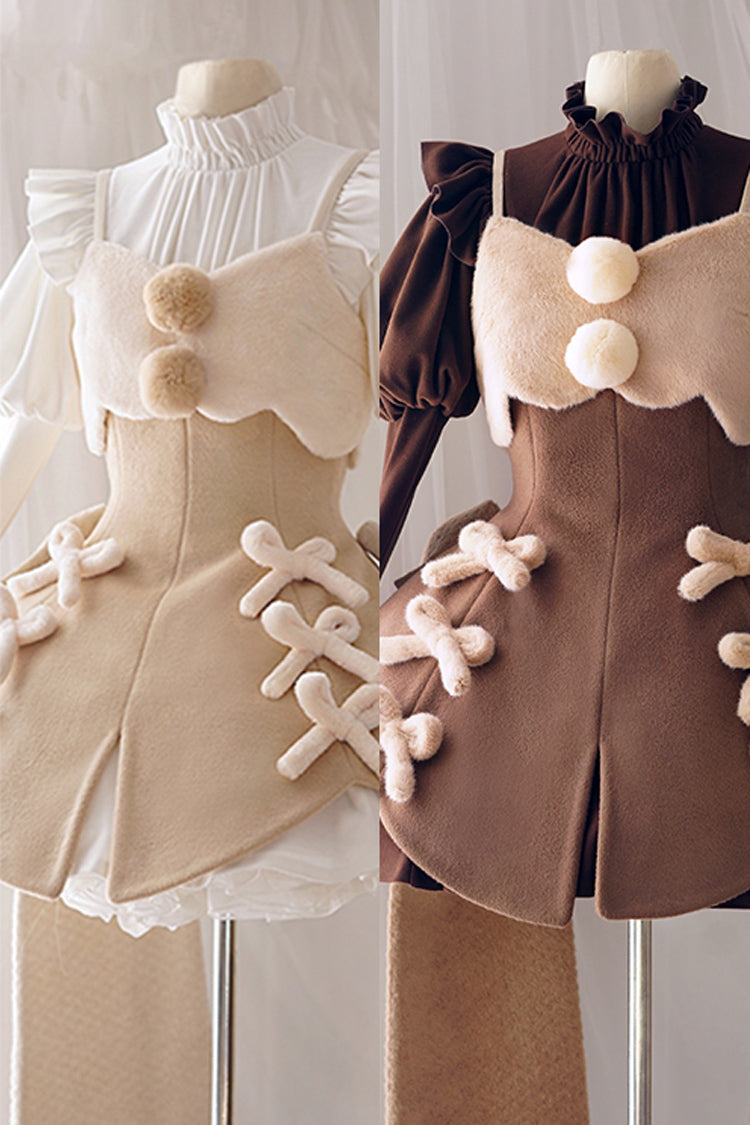 One-Piece Lolita Dress - Stand Up Collar, 4 Colors, High Waist, Long Sleeves, Sweet Style - additional product view 6