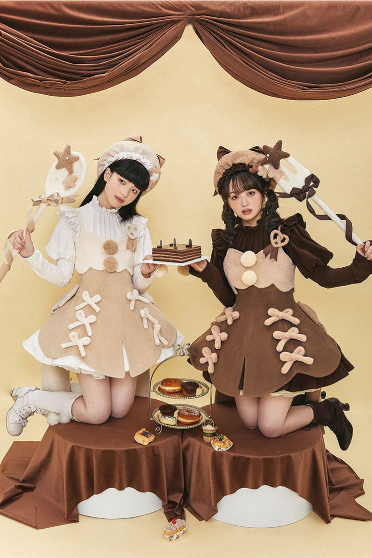 One-Piece Lolita Dress - Stand Up Collar, 4 Colors, High Waist, Long Sleeves, Sweet Style - additional product view 7