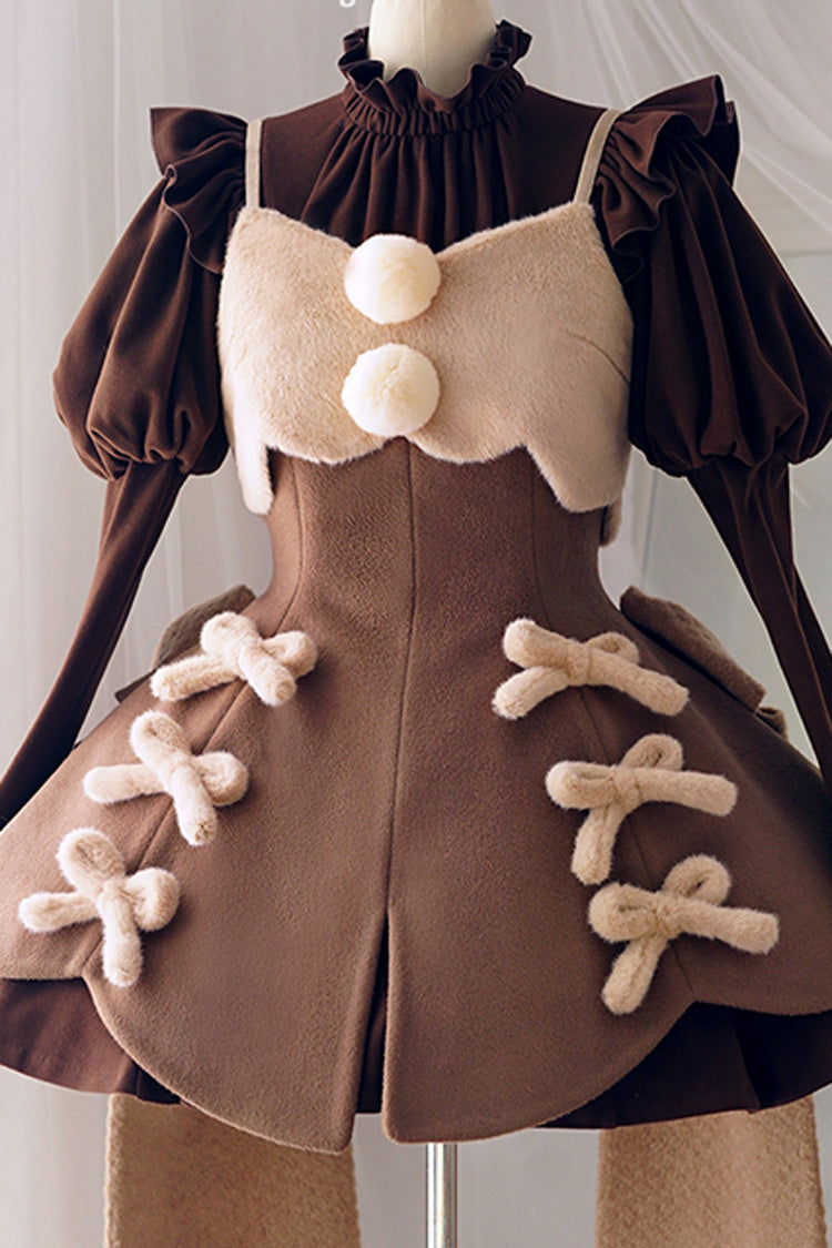 One-Piece Lolita Dress - Stand Up Collar, 4 Colors, High Waist, Long Sleeves, Sweet Style - additional product view 10