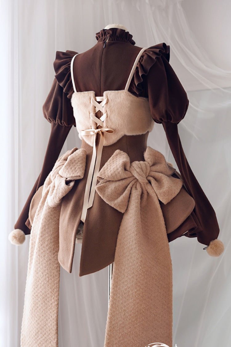 One-Piece Lolita Dress - Stand Up Collar, 4 Colors, High Waist, Long Sleeves, Sweet Style - additional product view 11