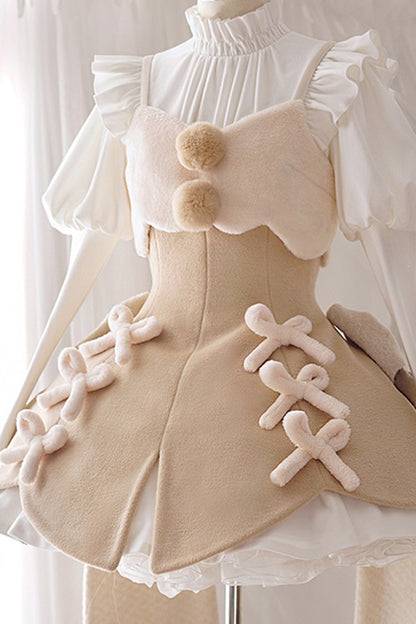 One-Piece Lolita Dress - Stand Up Collar, 4 Colors, High Waist, Long Sleeves, Sweet Style - additional product view 12