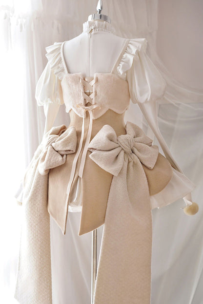 One-Piece Lolita Dress - Stand Up Collar, 4 Colors, High Waist, Long Sleeves, Sweet Style - additional product view 13