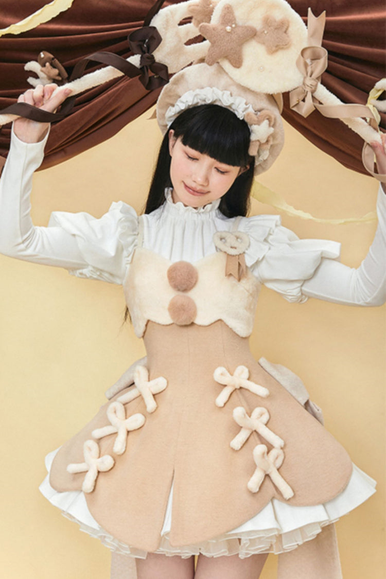 One-Piece Lolita Dress - Stand Up Collar, 4 Colors, High Waist, Long Sleeves, Sweet Style - additional product view 15