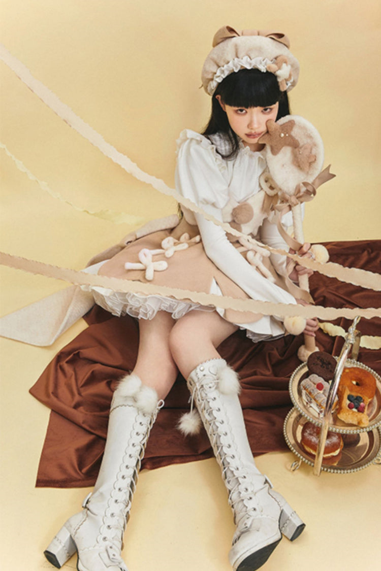 One-Piece Lolita Dress - Stand Up Collar, 4 Colors, High Waist, Long Sleeves, Sweet Style - additional product view 16