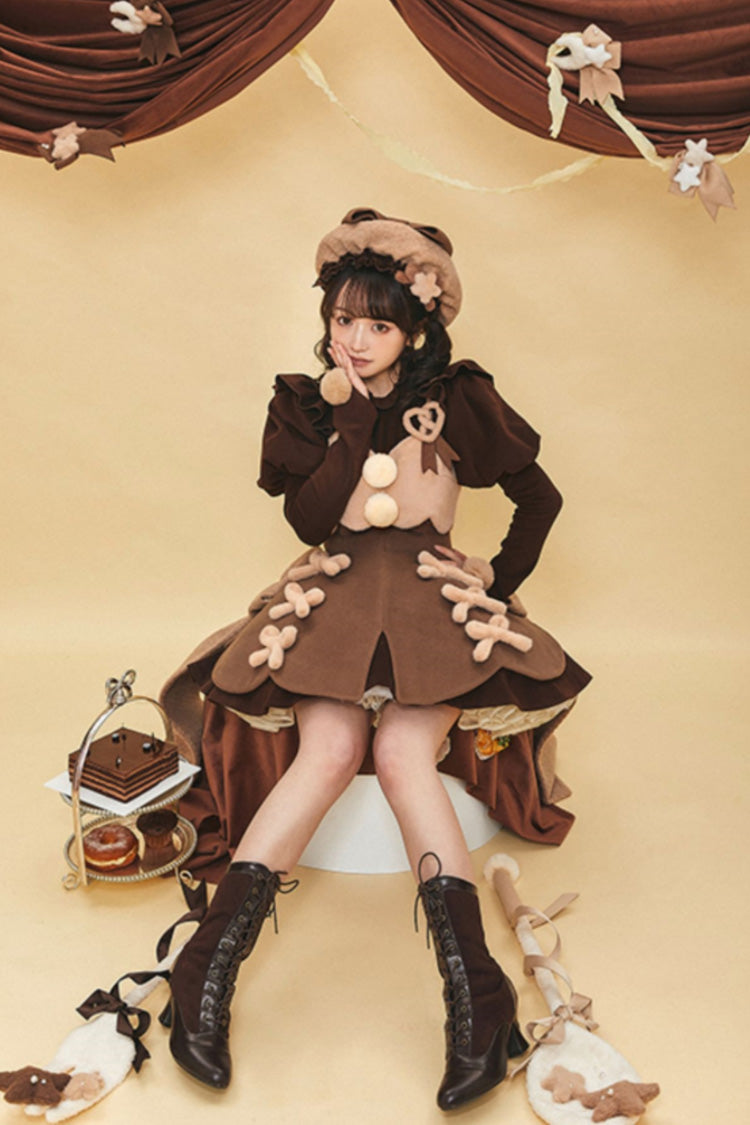 One-Piece Lolita Dress - Stand Up Collar, 4 Colors, High Waist, Long Sleeves, Sweet Style - additional product view 18