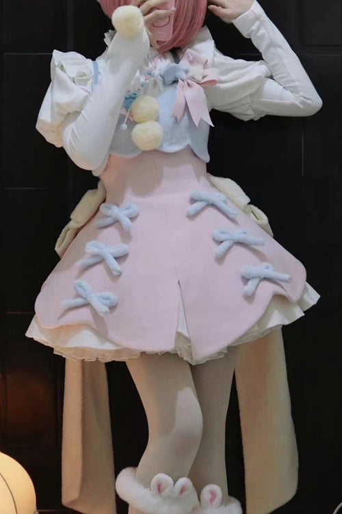 One-Piece Lolita Dress - Stand Up Collar, 4 Colors, High Waist, Long Sleeves, Sweet Style - main product image