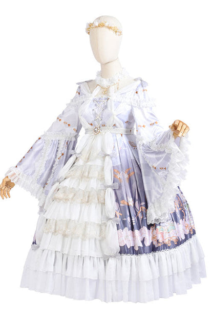 One-Piece Lolita Dress - White/purple Hanayome Cardigan, 2 Colors, High Waist, Sweet Style - additional product view 6