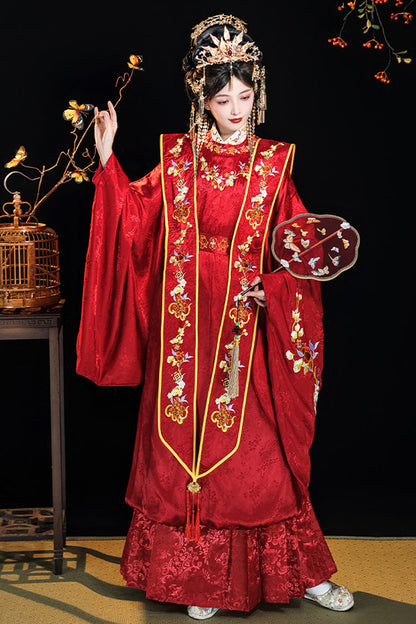 Ouji Fashion Set - Chinese Style Hot Stamping, Red, High Waist, Chinese-Inspired Style - additional product view 2