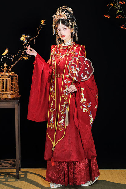 Ouji Fashion Set - Chinese Style Hot Stamping, Red, High Waist, Chinese-Inspired Style - additional product view 3