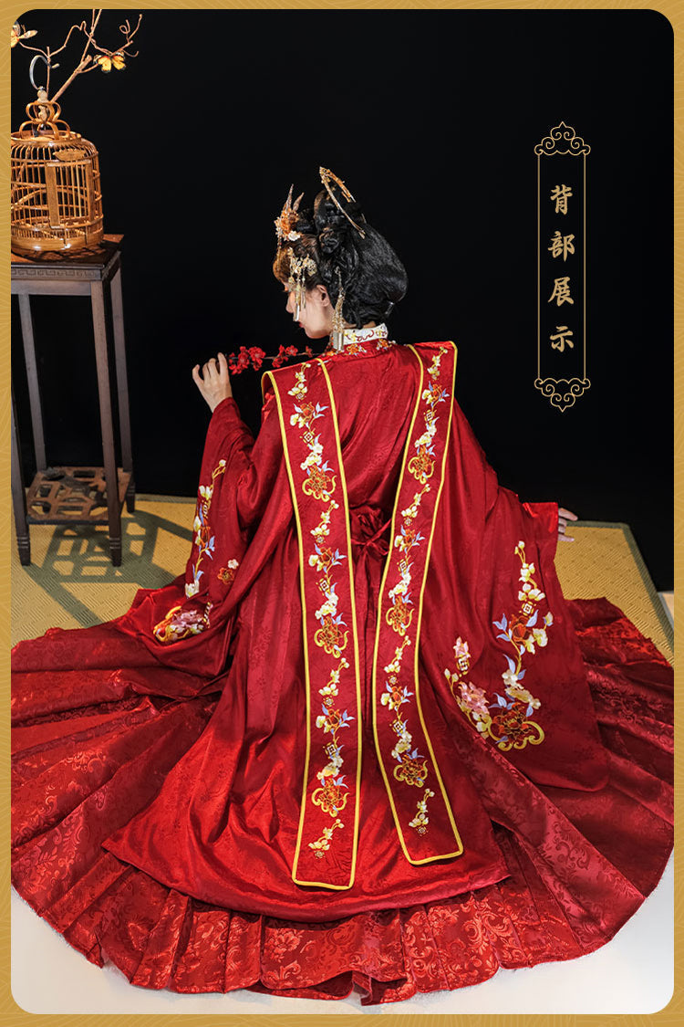 Ouji Fashion Set - Chinese Style Hot Stamping, Red, High Waist, Chinese-Inspired Style - additional product view 5
