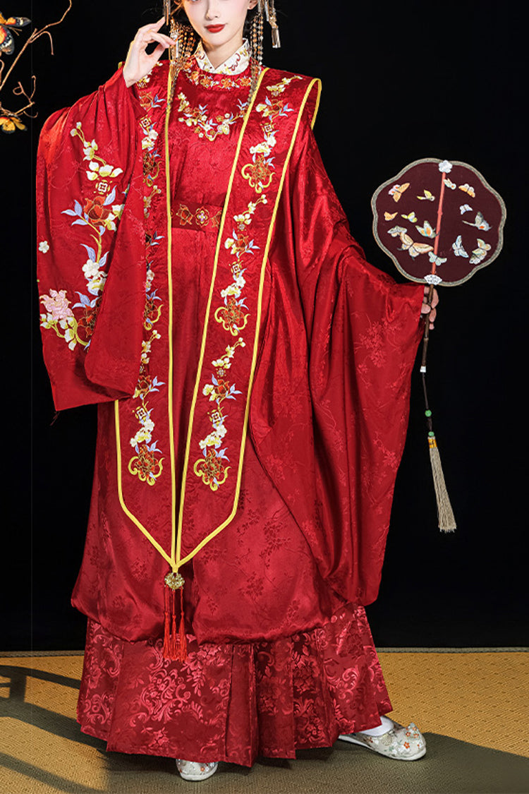 Ouji Fashion Set - Chinese Style Hot Stamping, Red, High Waist, Chinese-Inspired Style - main product image