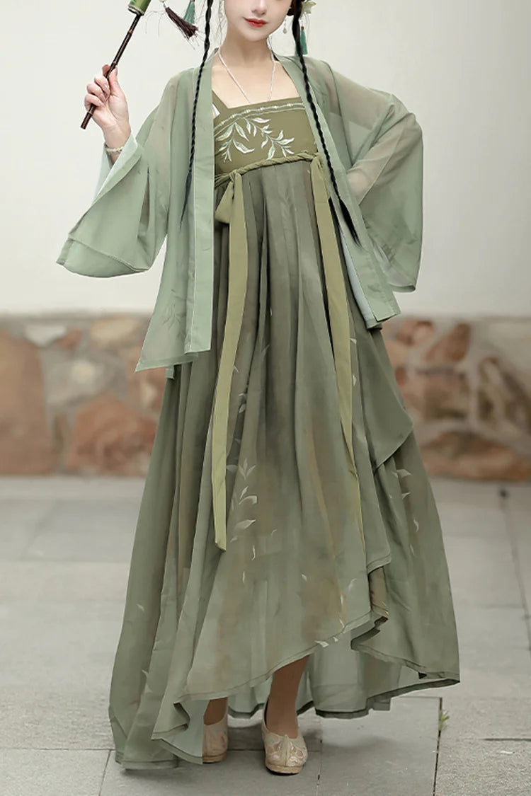 Ouji Fashion Set - High Waisted, Green, High Waist, Chinese-Inspired Style, Embroidered - main product image