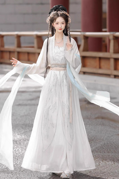 Ouji Fashion Set - High Waisted Jacquard Print, White, High Waist, Women's Style - main product image