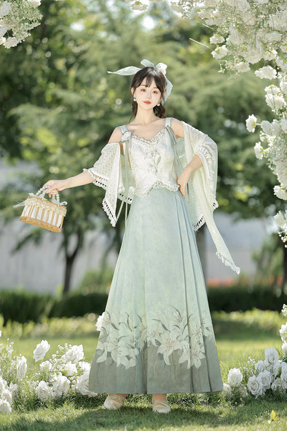 Ouji Fashion Set - High Waisted Print, Green, High Waist, Women's Style, Printed - additional product view 3
